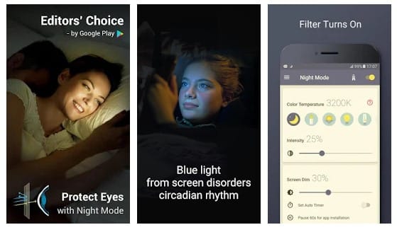Blue Light Filter – Night Mode