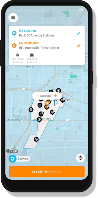 Set Destination on Via app for Motional vehicle