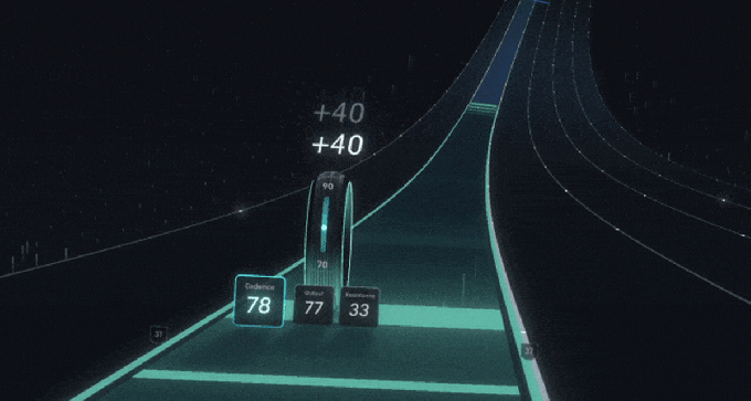 Peloton gif showing gameplay of Lanebreak