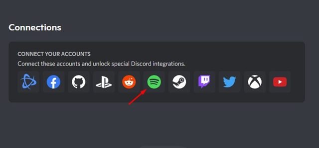 click on the Spotify icon