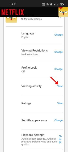 tap on the View button