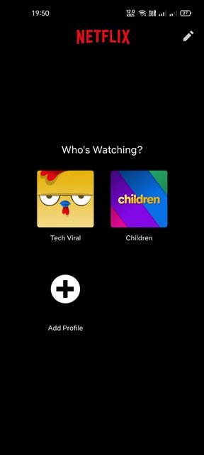 select the user profile