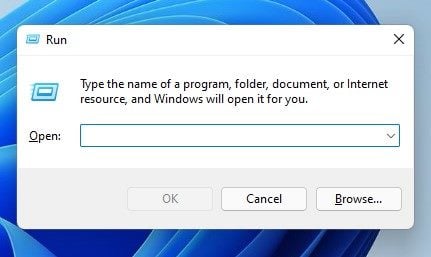 Windows Key + R