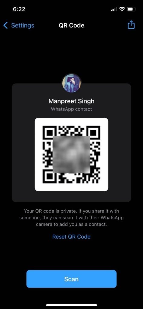 Create QR code for your whatsapp profile