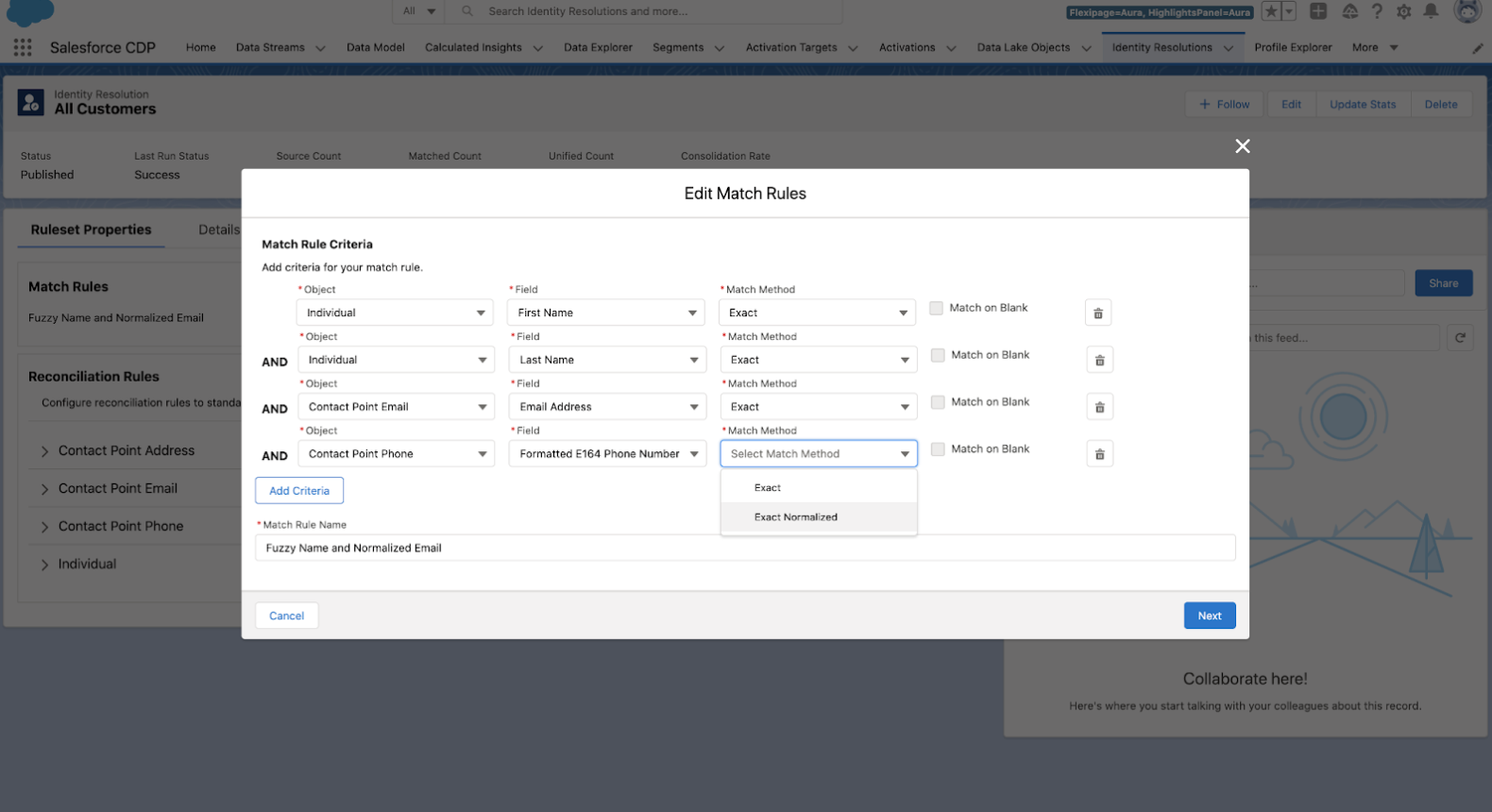 Salesforce identity resolution