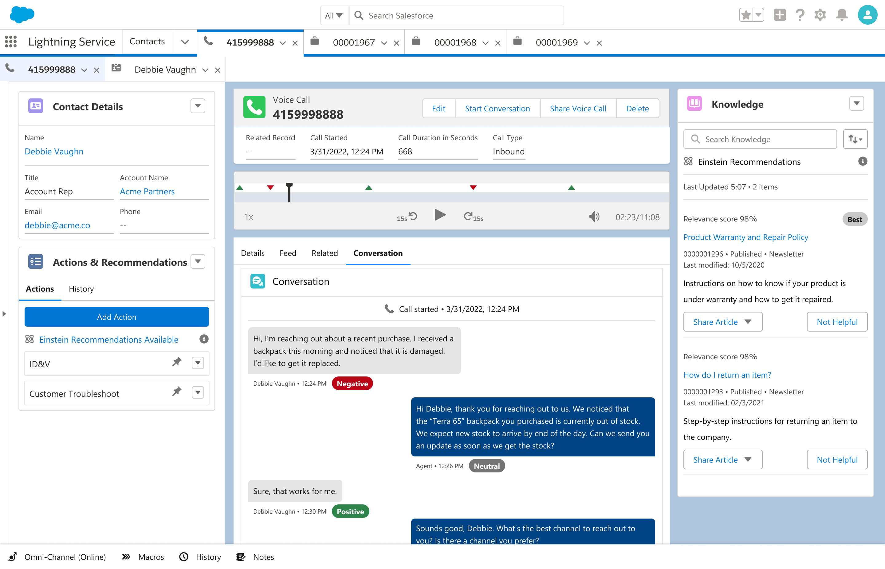 Salesforce sentiment analysis