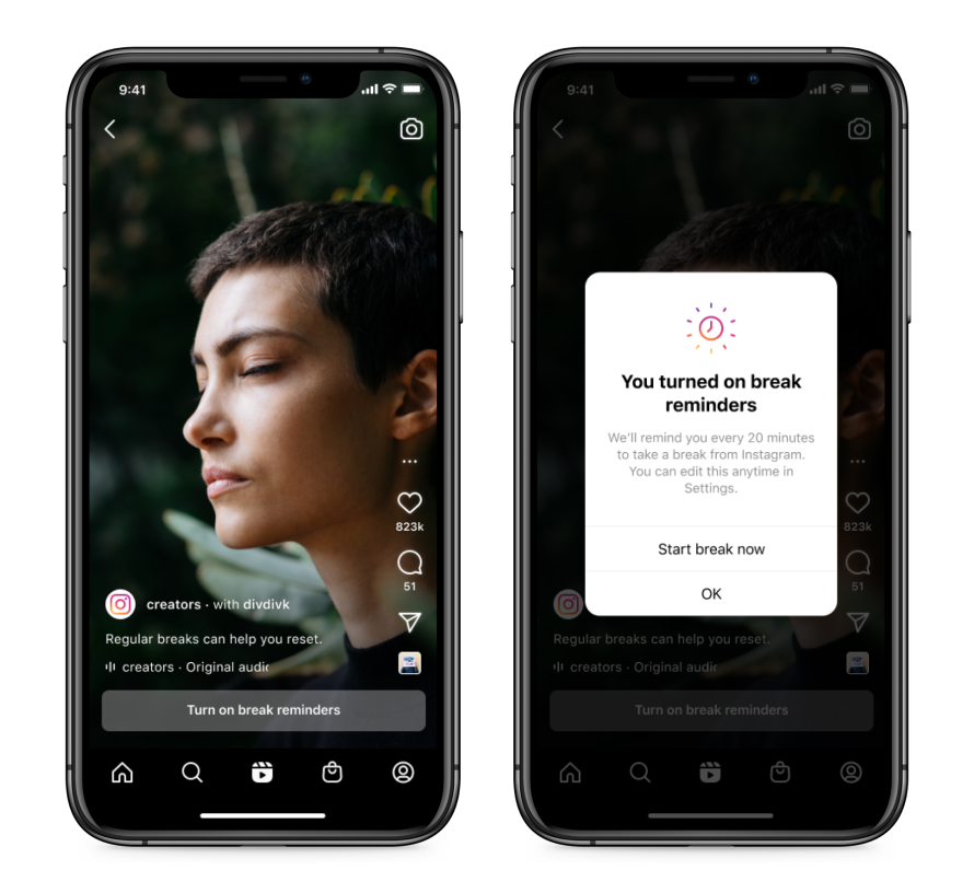 Instagram break reminders