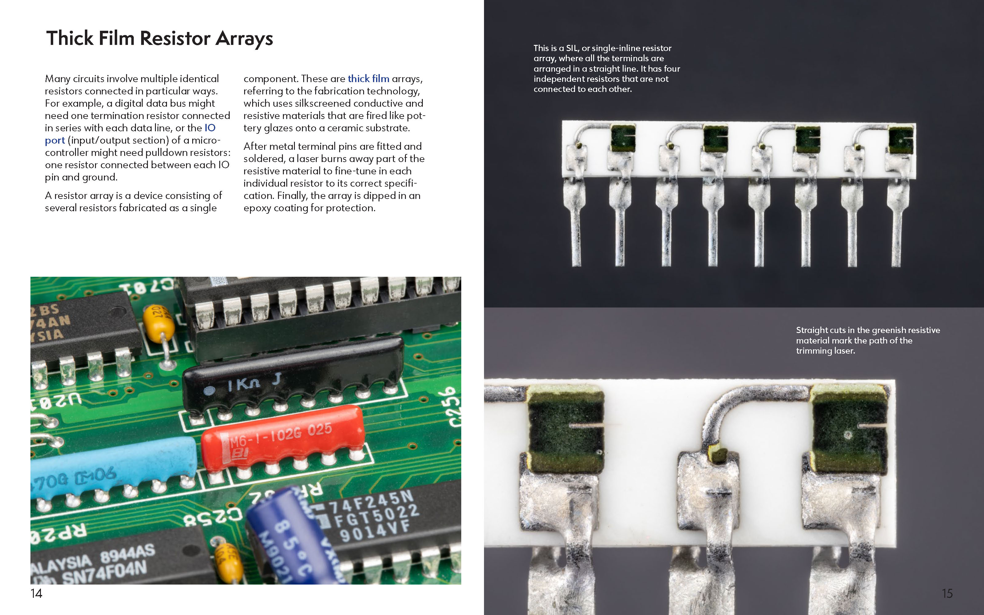 Thick film resistor arrays