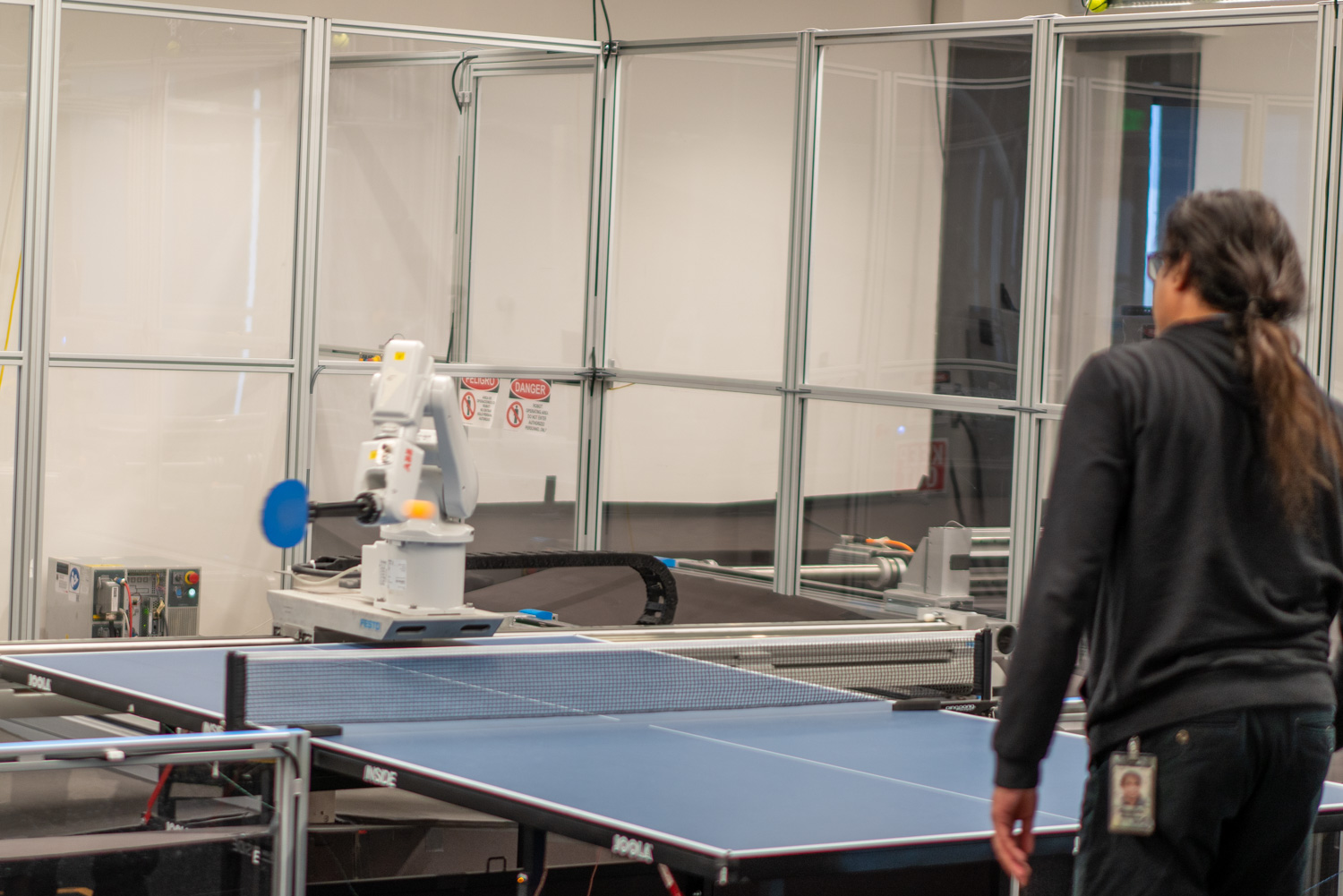 Robot playing table tennis