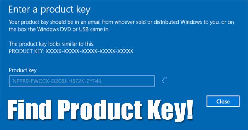 Find Windows 10 Product Key