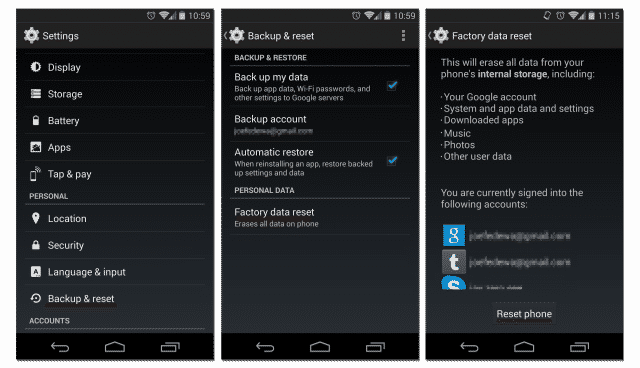 Reset Your Android smartphone