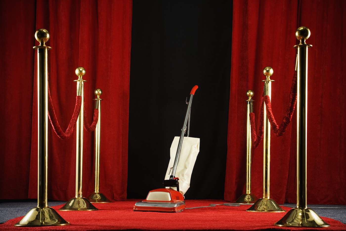 Vacuum standing on the red carpet