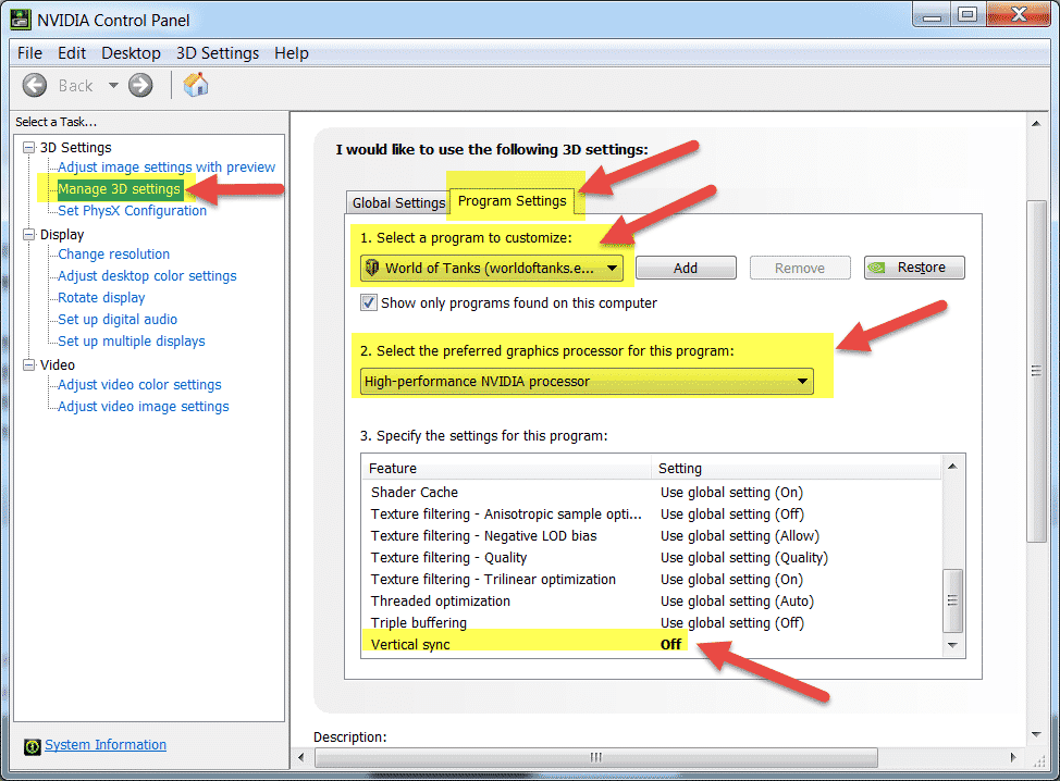 Using the NVIDIA Control Panel