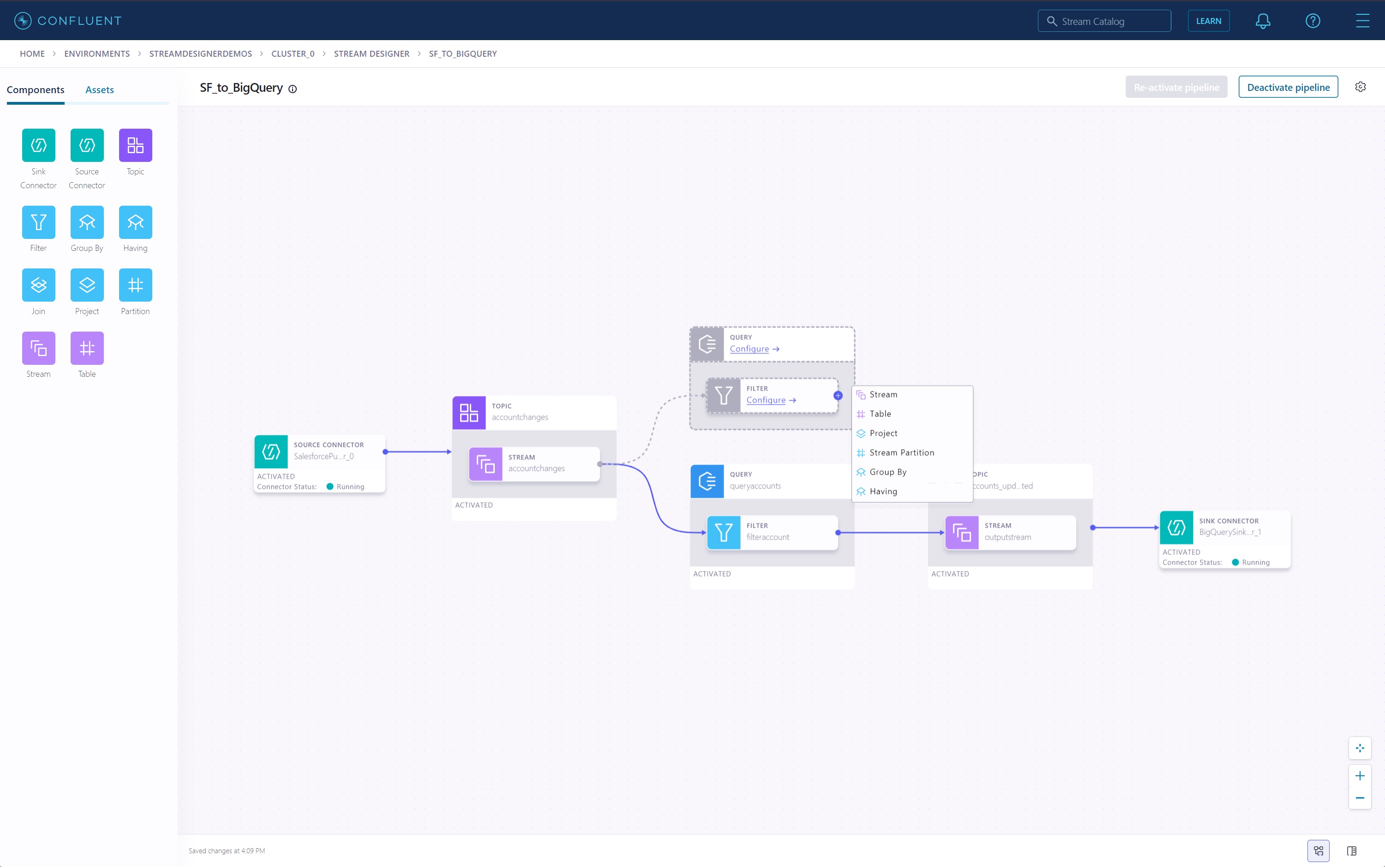 Confluent Stream Designer tool