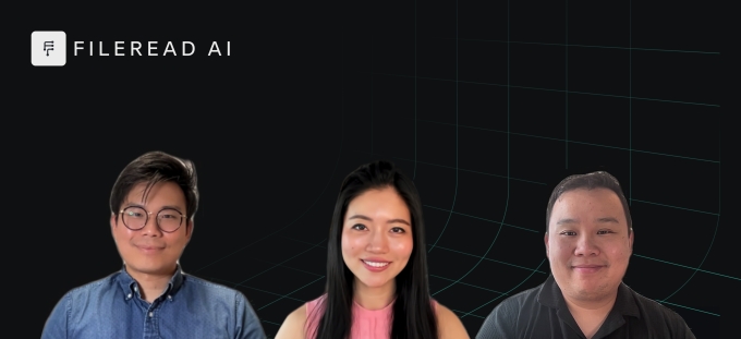 Fileread founders Chan Koh, Freya Zhou and Daniel Hu